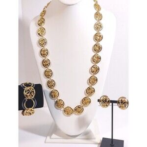 Camrose & Kross JBK Jacqueline B Kennedy Flower Gold Tone Rhinestone Necklace...